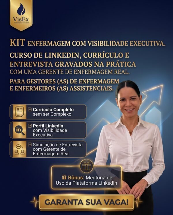 Gemini_Generated_Image_yg63ibyg63ibyg63 Kit Enfermagem com Visibilidade Executiva: Curso de Currículo, LinkedIn e Entrevista Gravados na Prática com uma Gerente de Enfermagem Real.